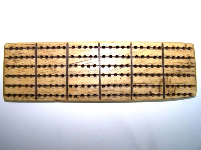 A Nice 19th century sailor-made Whalebone Cribbage Board — image 2